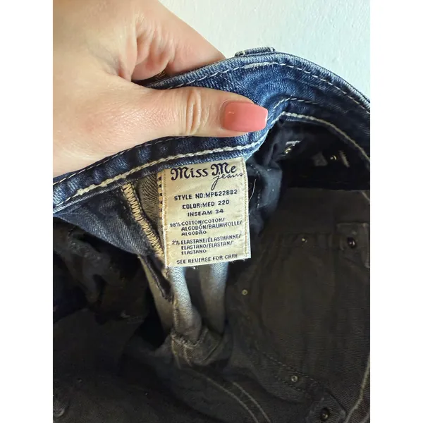 Y2K Embellished Pocket Miss Me Bootcut Mid Rise Jeans Mid Wash Size 29 x 34 - Image 7