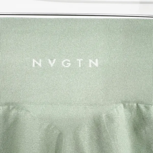 NVGTN High Rise Ribbed Bike Shorts XS Green - Image 4