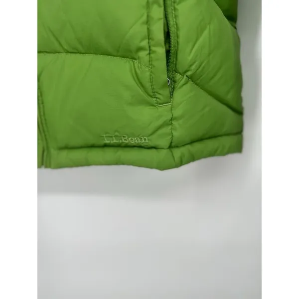 LL Bean Jacket Womens Medium Green Goose Down Puffer Quilted Coat Insulated‎ - Image 3