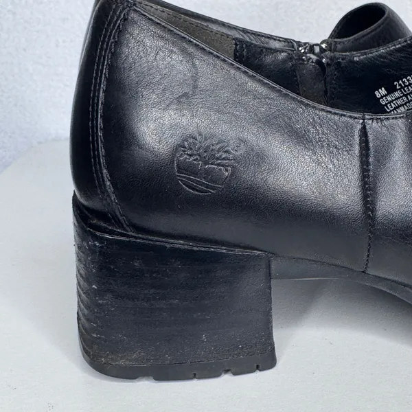 Y2K Timberland Smart Comfort System Black Leather Heeled Shoes Sz 8M - Image 11