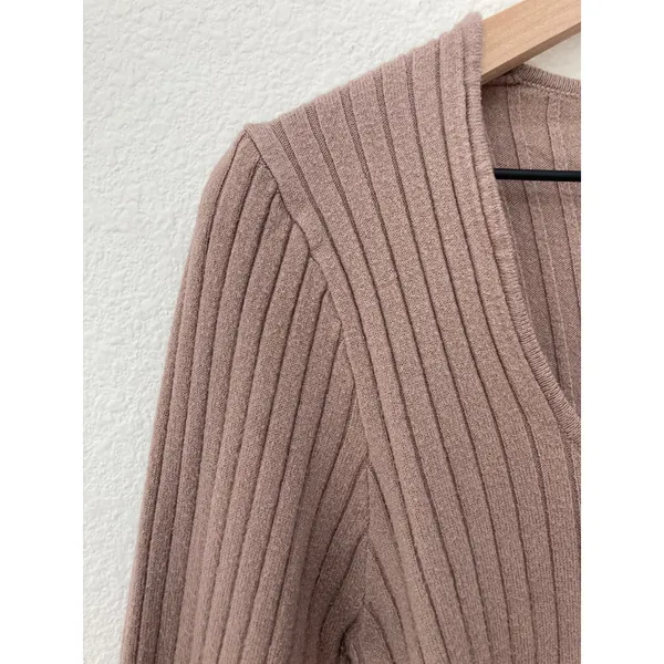 Petal and Pup Mable Mauve Clean Girl Softgirl Minimalism Boho Crop Sweater Top - Image 4