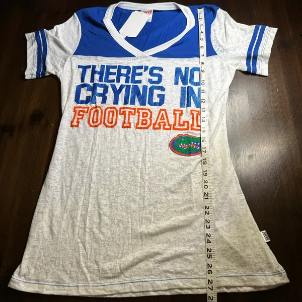 Florida Gators Junior L Burnout Football Tee Soffe NWT White Royal - Image 13