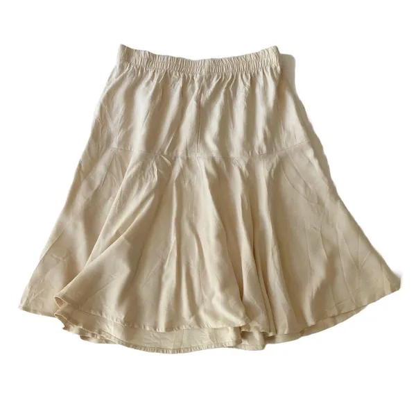 Vintage 80s Creamy white drop waist skirt with elastic waistband 🔥 - Image 3