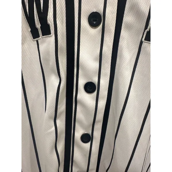 Harper Ivy New York Baseball Jersey Top White Black Pinstripe Size L casual - Image 5