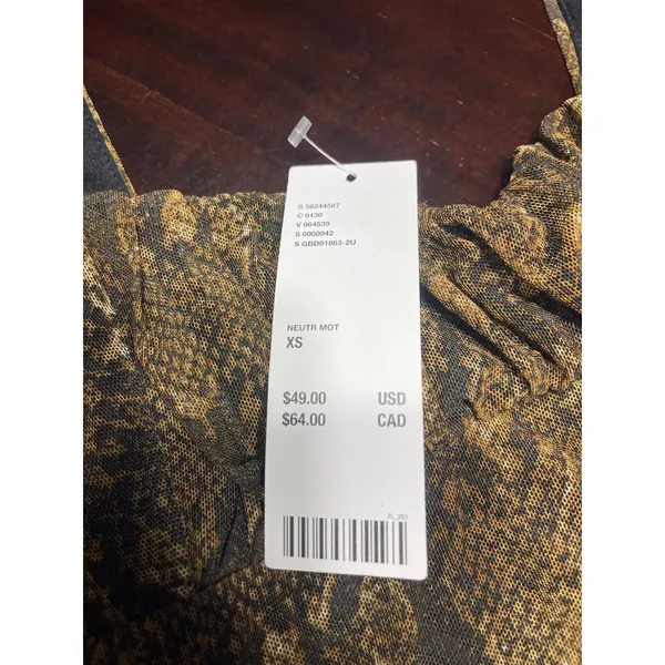Urban Outfitters Snakeskin Print Slip Dress Boho Chic‎ Party Cocktail T-7 - Image 4