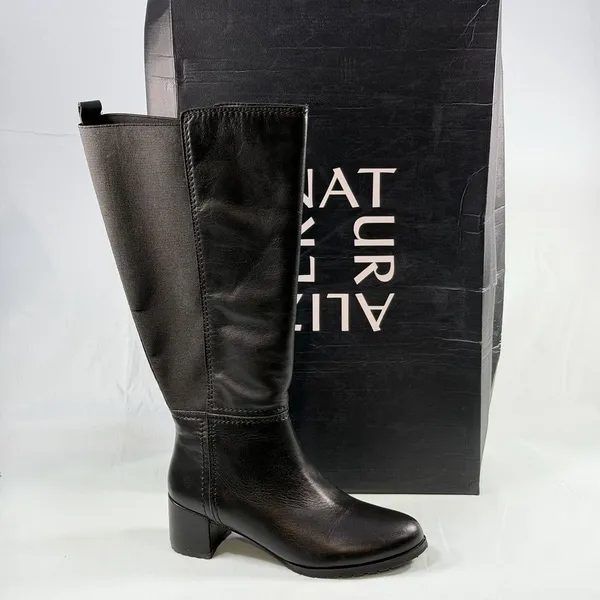 Naturalizer Size-7M‎ Women's Brent Wide Calf Knee High Boot Black $285 - Image 6