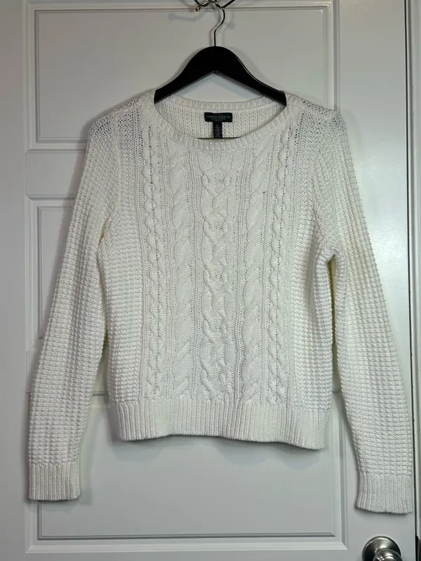 Lauren Ralph Lauren Cable Knit Soft Cotton Blend Chunky Open Knit Sweater Size L - Image 9