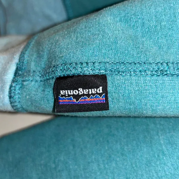 Patagonia Hazy Peaks Midweight Crew Sweatshirt Size Medium Teal Organic Cotton - Image 5