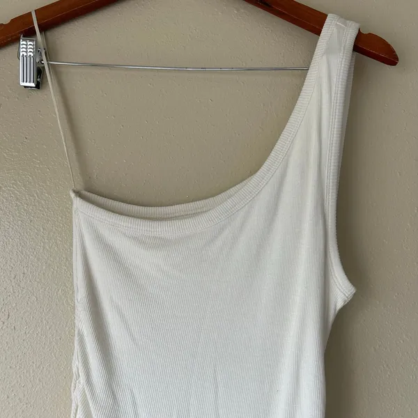L Space Cream Aliana One Shoulder Mini Dress Size Medium - Image 7