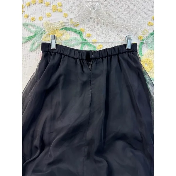Vintage After Dark Black Sheer Overlay Maxi Skirt Size 9-10 Formal Evening Goth‎ - Image 5