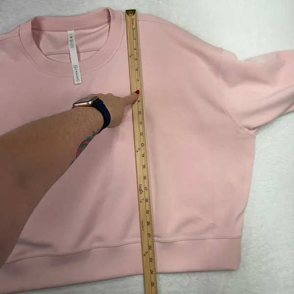 Lululemon 20 Perfectly Oversized Cropped Crew Softstreme Strawberry Milkshake - Image 10