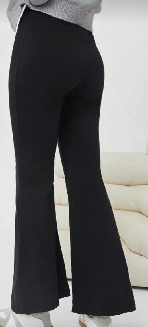 SHEIN Women Flare Leg Solid Pants - Image 3