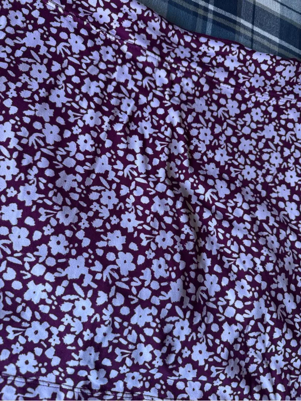 Tranquility by Colorado Clothing Burgundy Floral Mini Skirt - Image 2