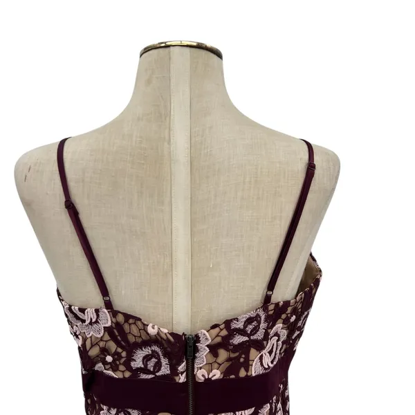 Bardot Dalia Lace Midi Dress Crochet Asymmetric Hem Purple Size US 8‎ - Image 10