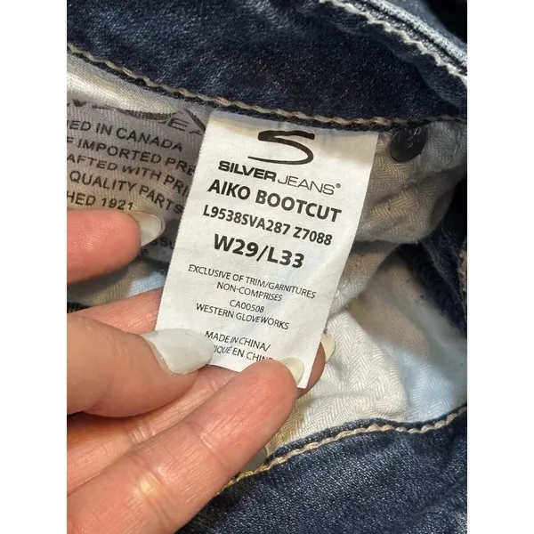 Silver Jeans Aiko Bootcut Jeans W29 L33 Dark Wash Stretch Denim - Image 10