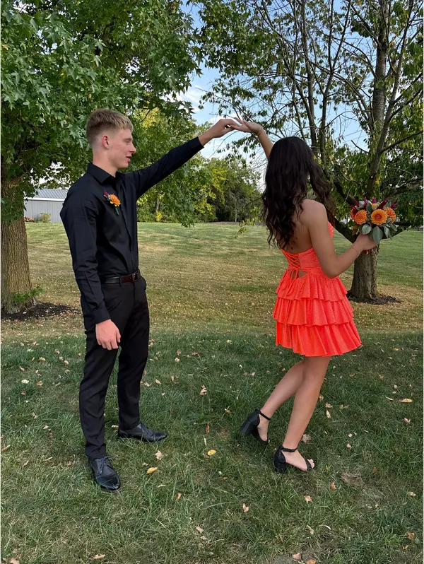 Orange Prom Sherri Hill Dress - Image 3