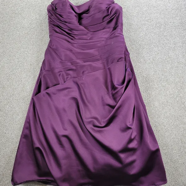 DaVinci Prom Dress Womens 14 Purple Satin Strapless Jeweled Band Formal Cocktail - Image 14
