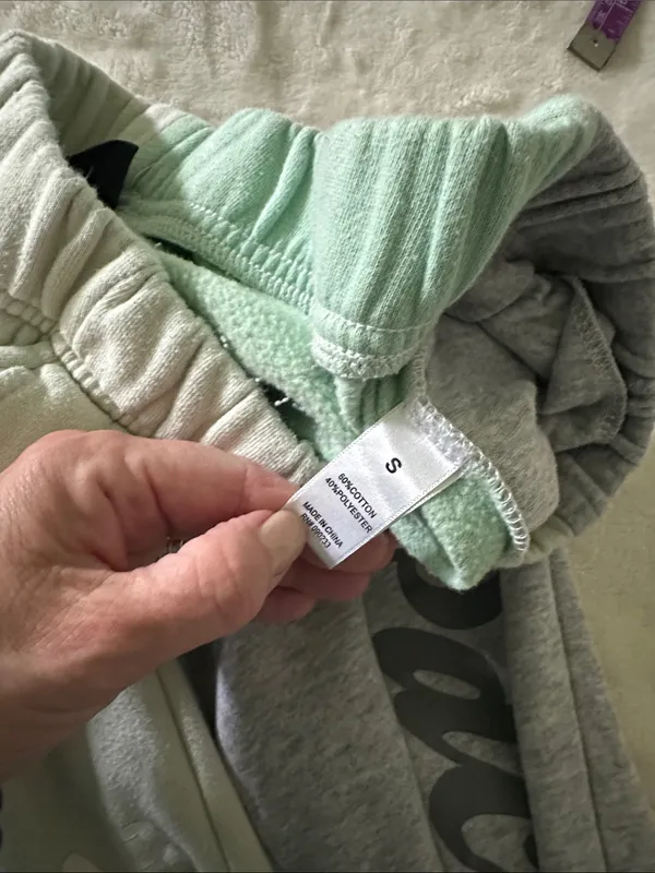 Pac Sun Colorblock Joggers in Mint Green and Light Gray - Image 5