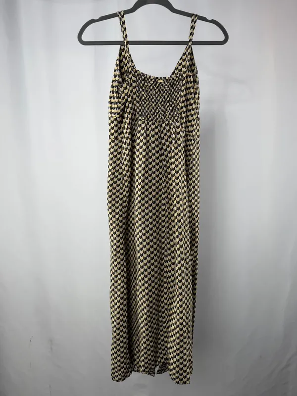 Rip Curl Isla Geo Button Front Midi Dress in Brown Yellow White‎ Size Small - Image 5