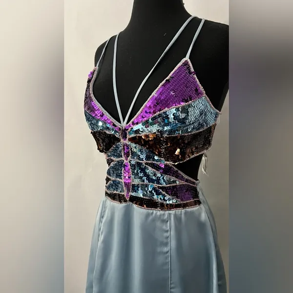 NWOT Urban Outfitters Butterfly Sequin Strappy Satin Mini Dress Size XS - Image 13