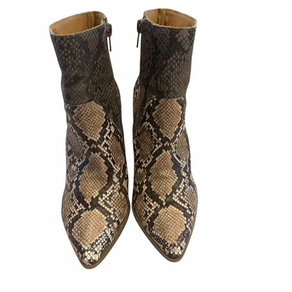 Crown Vintage Briony Snakeskin Ankle Booties Stacked Heel Shoes Womens Size 6 M - Image 5