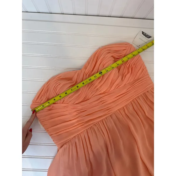 NWT Donna Morgan Peach Short Cocktail Dress Strapless Bridesmaid Wedding Sze 18 - Image 4