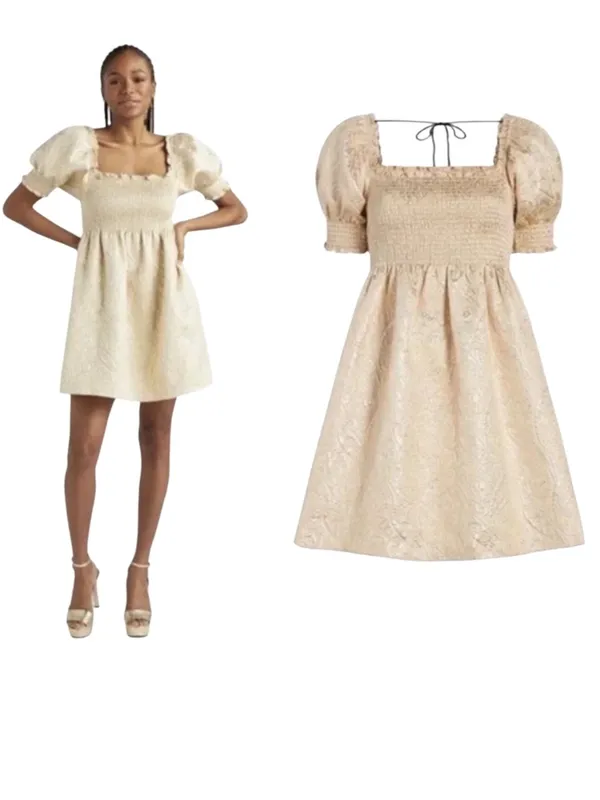 The Hill House Home Athena Nap Dress Metallic Size Small - Image 5
