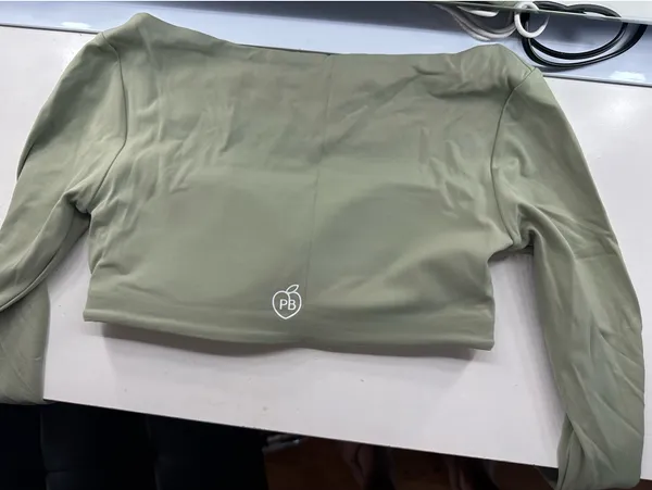 Pchee Bum green long sleeve low neck top - Image 2