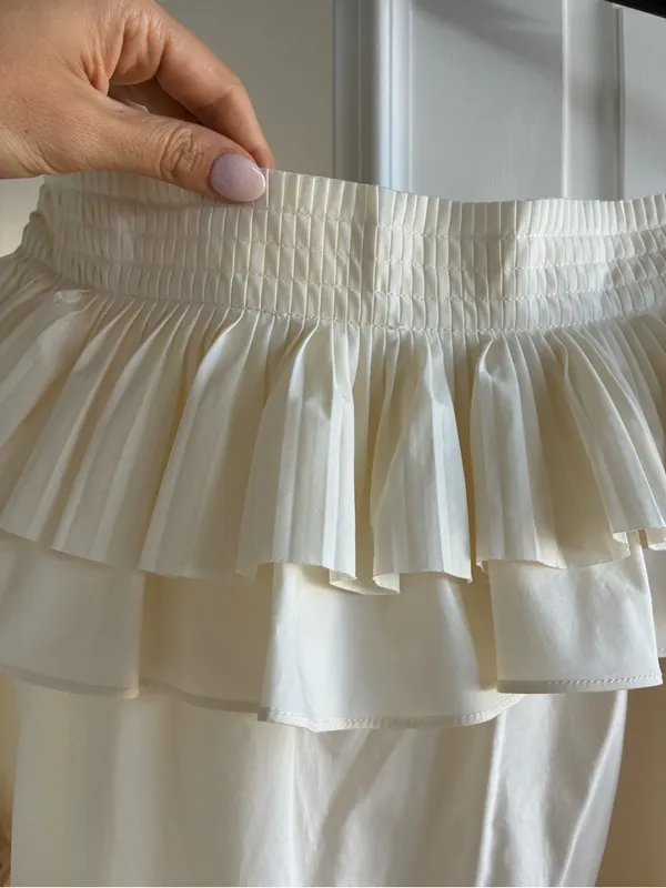 Ulla Johnson Gaelle Ivory White Blanc Tiered Asymmetrical Ruffle Midi Skirt - Image 11