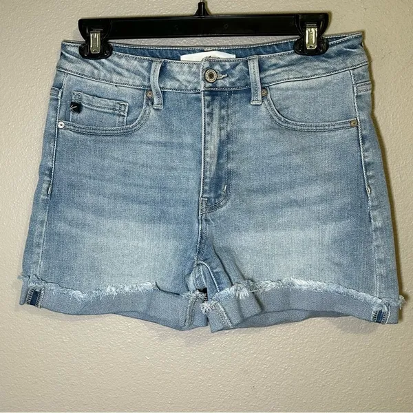 Kancan Jasmine High Rise Cuffed Hem Denim Shorts Women’s Size Large - Image 3