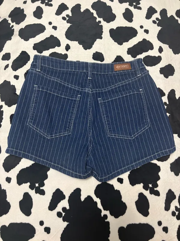 Women’s Shyanne Striped Jean Shorts - Image 3