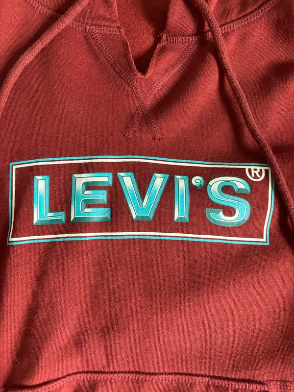 Burgundy vintage Levi’s hoodie - Image 2