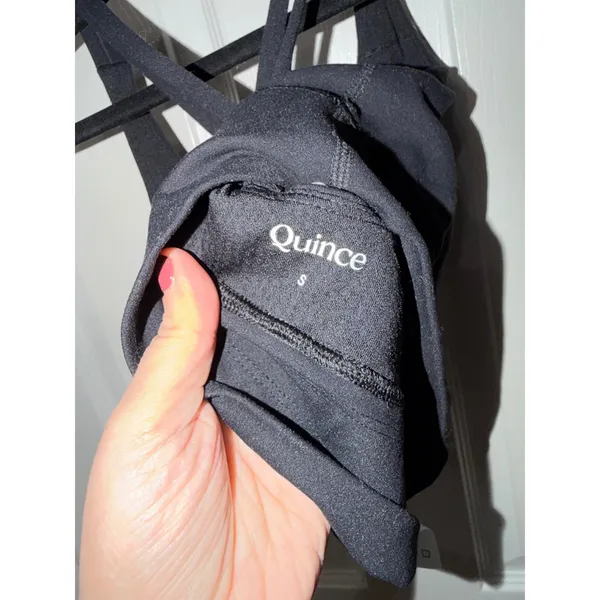 Quince Ultra-Soft‎ Performance Strappy Longline Sports Bra Black CMSL001 Size S - Image 4