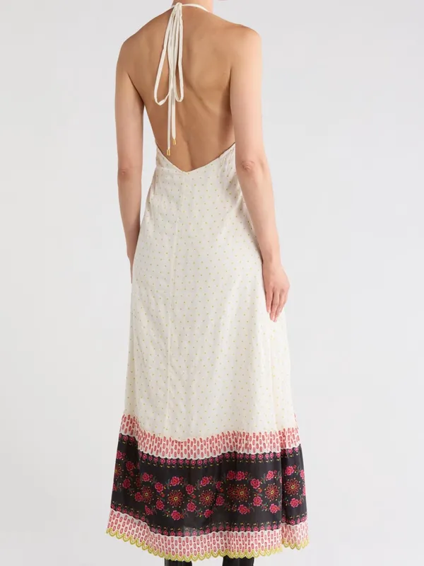 Free People Cubana Border Print Halter Maxi Dress NWT Medium - Image 3
