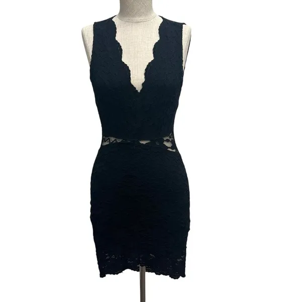 Windsor M Medium Dress Bodycon Black Lace Whimsygoth Fairy Coquette Sexy Stretch - Image 3