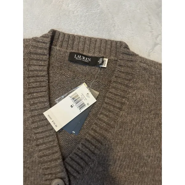 Lauren Ralph Lauren Wool-Blend V-Neck Cardigan - Image 4