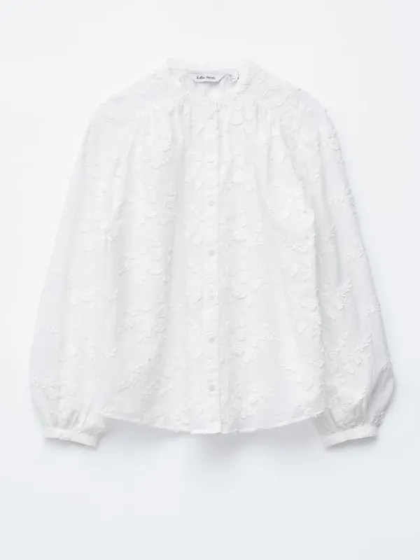 NWT & Other Stories White Floral Embroidered Cotton Blouse Size 10 - Image 2