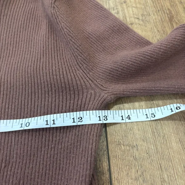 Abercrombie & Fitch LuxeLoft Soft Date Night Sweater Knit Sweetheart Top Brown S - Image 7