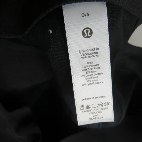 Lululemon Baller Hat Soft Embroidery Black Cap Women's Cap Adjustable Hat - Image 7