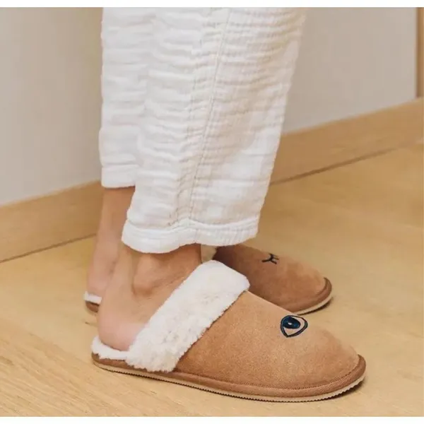 Soludos Cozy‎ Wink Slippers Suede Faux Fur Tan NIB Size 7 - Image 3