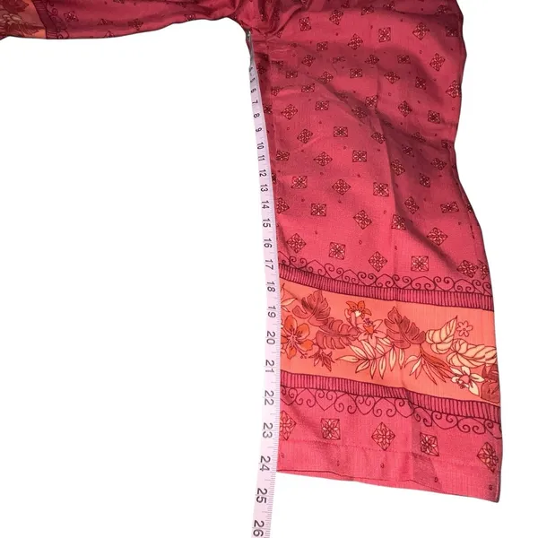Vintage Tommy Bahama 100% Silk Pants Tropical Women's 8 Wide Leg Floral‎ Resort - Image 7