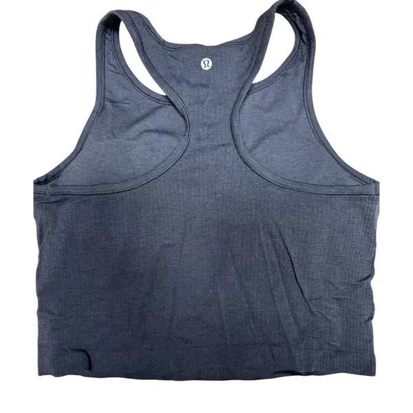 Lululemon Ebb to Street Cropped Racerback Tank Top Black‎ Women's Size 12 - Image 6
