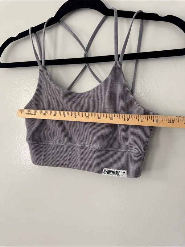 Gymshark Workout Sports Bra Ribbed Fair Condition Signs of Wear Gym Yoga - Image 5