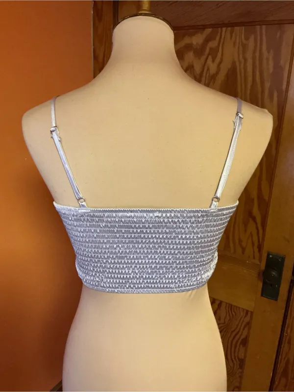 Forever 21 Y2K Inspired Satin Lace Cami Handkerchief Hem Lavender Top XS S - Image 8