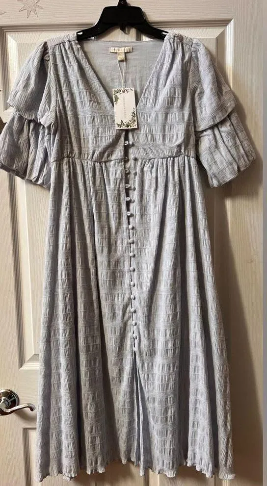 Chelsea & Violet NWT Textured V-Neck Button Front Dress Size 4 - Image 3