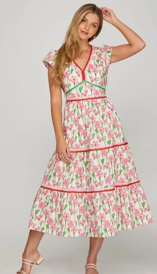 She & Sky Maxi Dress Pink - Image 2