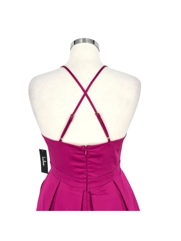 Lulus Be With You Magenta Skater Dress Sleeveless Mini Size Medium NWT Coquette - Image 6