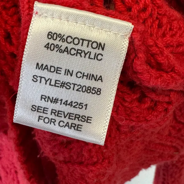 Sincerely‎ Jules Red Pointelle Knit Tie Front Cropped Cardigan Sweater Medium - Image 7