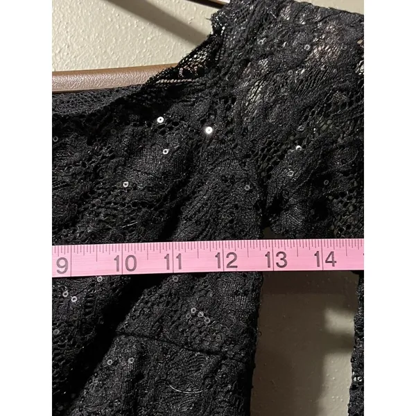 Crystal Doll Sequin Black Mini Party Club Dress Sz XS Little‎ Black Dress Formal - Image 4