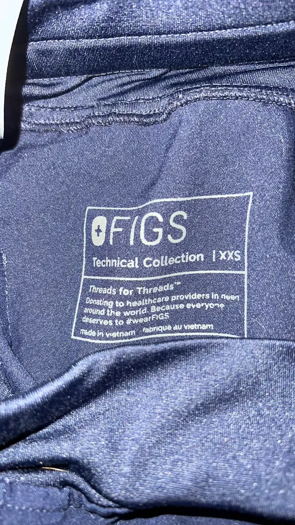 FIGS Navy Zamora High Waisted Scrub Pants - Image 2